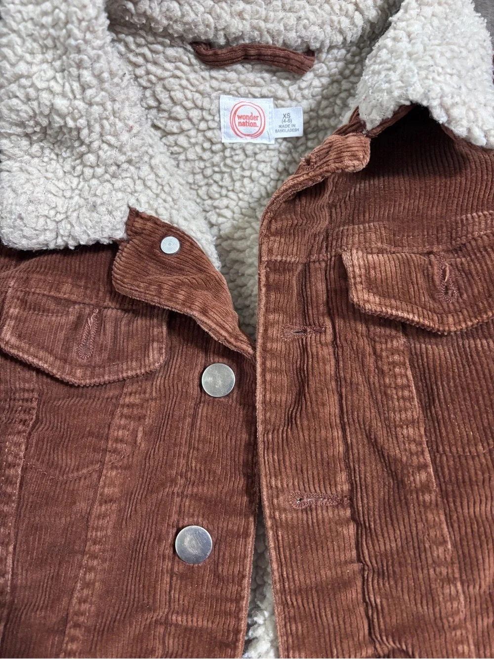 Wonder Nation Corduroy Sherpa Lined Jacket 4/5